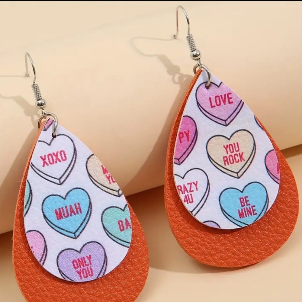 Valentine orange earrings